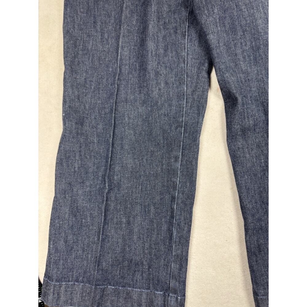 Ann Taylor Women’s Dark Wash Sailor Wide Leg Cuffed Trouser Jeans Size 6 - Picture 5 of 11